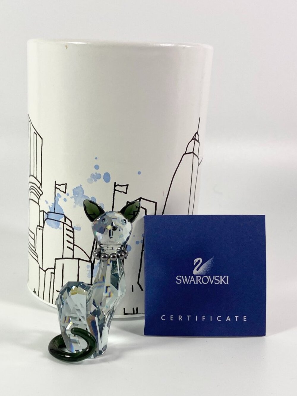 This Swarovski Crystal Figurine Lovlots Ines Siamese Cat House stands at 2.4" in